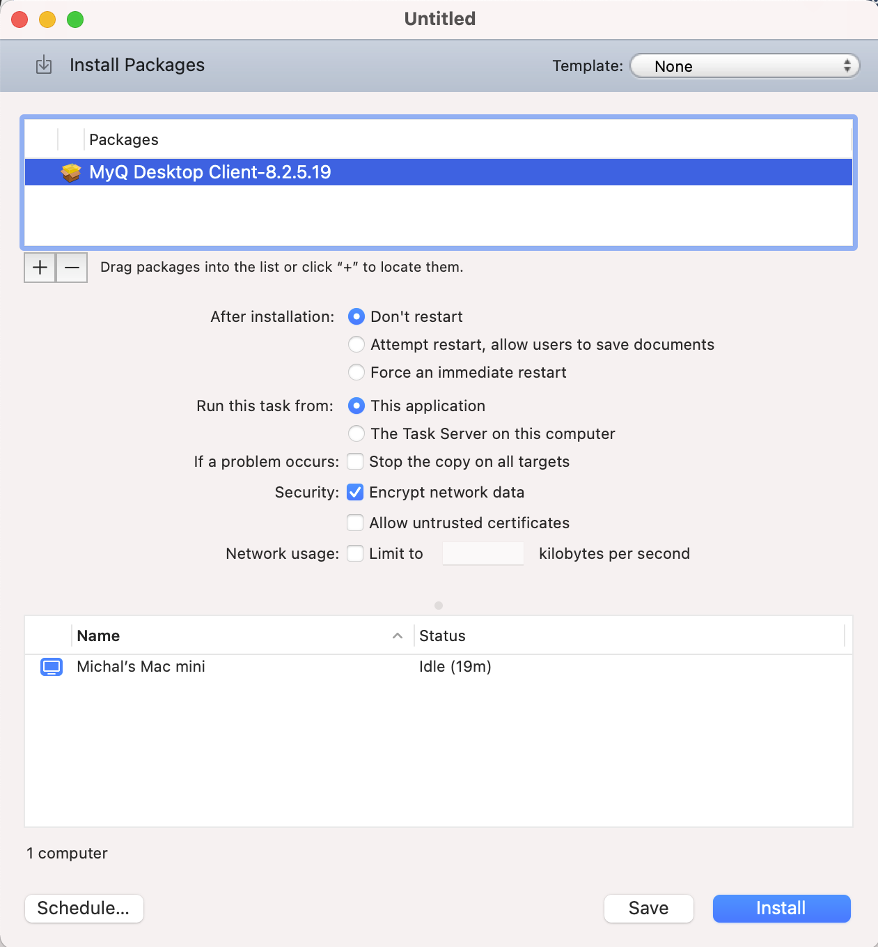 Deploying the MDC package to multiple workstations